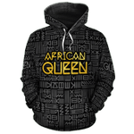 African Queen Black Zip Hoodie Crewneck Sweatshirt T-Shirt 3D All Over Print For Men And Women