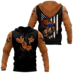 Cow Black Tan Zip Hoodie Crewneck Sweatshirt T-Shirt 3D All Over Print For Men And Women