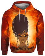 Black Kinky Coily Beauty Magic Zip Hoodie Crewneck Sweatshirt T-Shirt 3D All Over Print For Men And Women