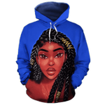 Dreadlock Black Queen Zip Hoodie Crewneck Sweatshirt T-Shirt 3D All Over Print For Men And Women