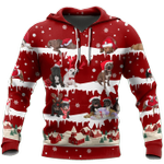 Pitbull Christmas Red Cute Zip Hoodie Crewneck Sweatshirt T-Shirt 3D All Over Print For Men And Women