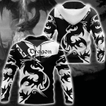 Black Dragon  Zip Hoodie Crewneck Sweatshirt T-Shirt 3D All Over Print For Men And Women