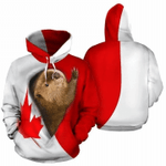 Canada National Animals Zip Hoodie Crewneck Sweatshirt T-Shirt 3D All Over Print For Men And Women