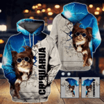 Chihuahua Dog Zip Hoodie Crewneck Sweatshirt T-Shirt 3D All Over Print For Men And Women
