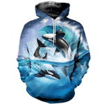 Whale Zip Hoodie Crewneck Sweatshirt T-Shirt 3D All Over Print For Men And Women