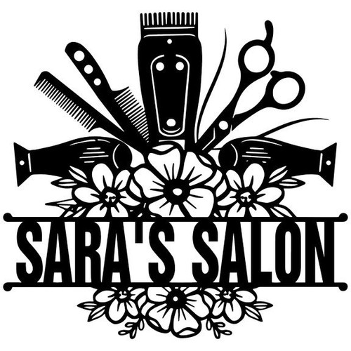 Personalized Hair Salon Metal Wall Art
