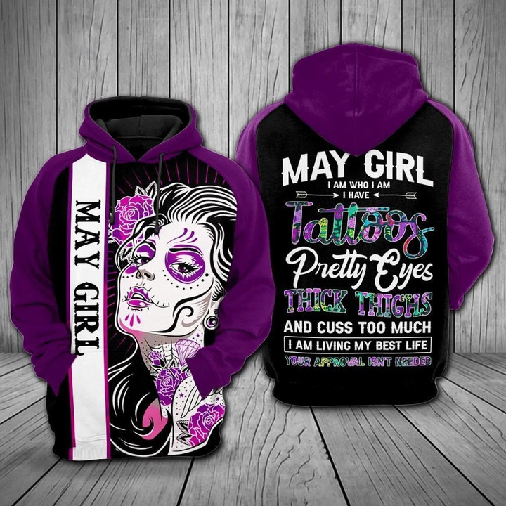 I Have Tattoos Pretty Eyes Thick Thighs Zip Hoodie Crewneck Sweatshirt T-Shirt 3D All Over Print For Men And Women