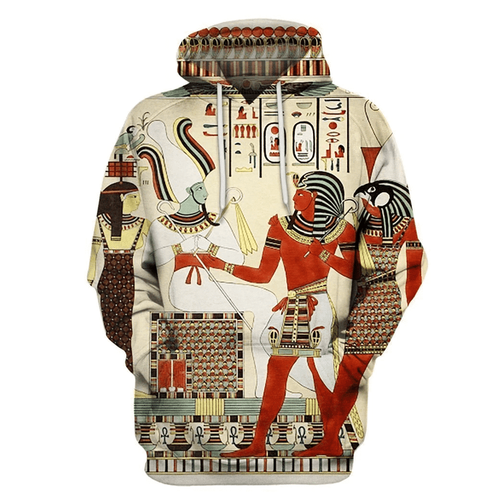 Ancient Egypt Zip Hoodie Crewneck Sweatshirt T-Shirt 3D All Over Print For Men And Women