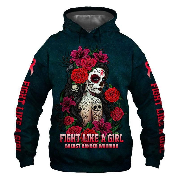 Cancer Warrior Zip Hoodie Crewneck Sweatshirt T-Shirt 3D All Over Print For Men And Women