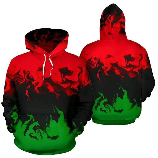 African Red Black Green Unique Design Zip Hoodie Crewneck Sweatshirt T-Shirt 3D All Over Print For Men And Women