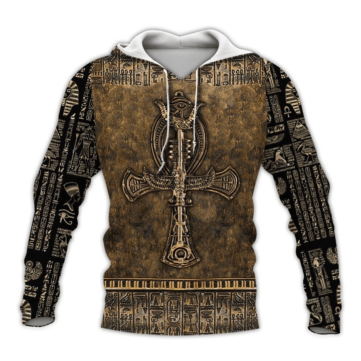 Ancient Egypt Ankh Key Of Life Zip Hoodie Crewneck Sweatshirt T-Shirt 3D All Over Print For Men And Women