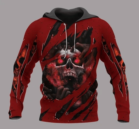 Skull Zip Hoodie Crewneck Sweatshirt T-Shirt 3D All Over Print For Men And Women