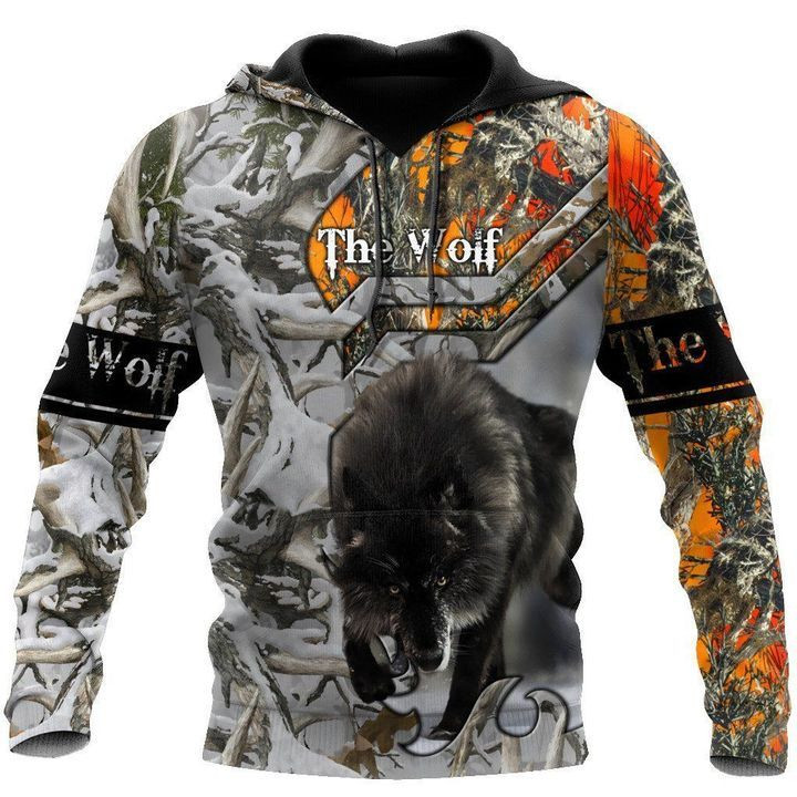 Black Wolf Camouflage Unique Zip Hoodie Crewneck Sweatshirt T-Shirt 3D All Over Print For Men And Women