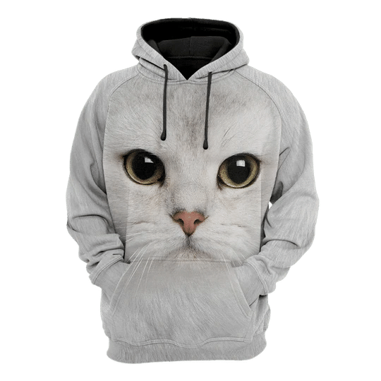White Cat Zip Hoodie Crewneck Sweatshirt T-Shirt 3D All Over Print For Men And Women