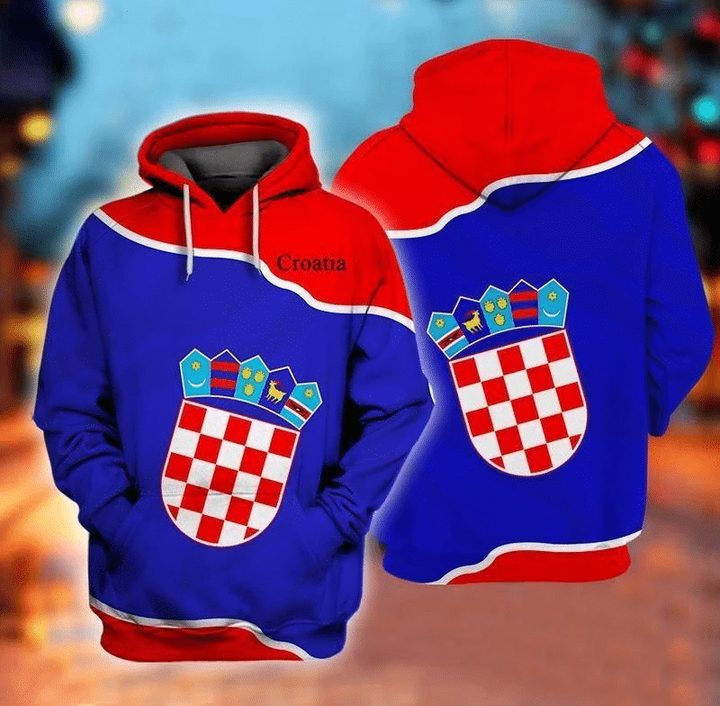 Croatia Zip Hoodie Crewneck Sweatshirt T-Shirt 3D All Over Print For Men And Women