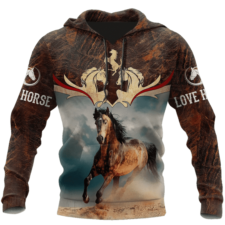 Horses Zip Hoodie Crewneck Sweatshirt T-Shirt 3D All Over Print For Men And Women