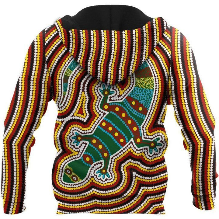 Aboriginal Lizard Dot Zip Hoodie Crewneck Sweatshirt T-Shirt 3D All Over Print For Men And Women