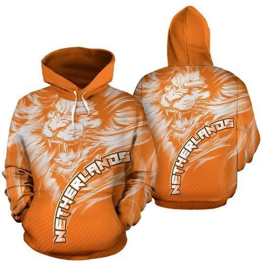 Dutch Lion Orange Zip Hoodie Crewneck Sweatshirt T-Shirt 3D All Over Print For Men And Women