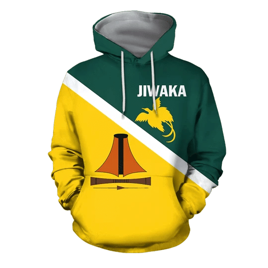 Papua New Guinea Yellow Green Awesome Zip Hoodie Crewneck Sweatshirt T-Shirt 3D All Over Print For Men And Women