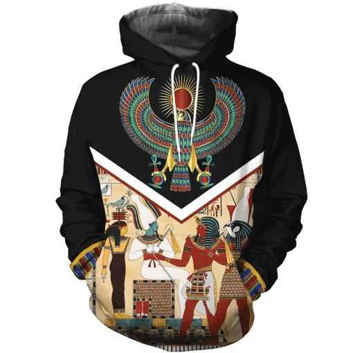 Anubis And Eye of Horus Zip Hoodie Crewneck Sweatshirt T-Shirt 3D All Over Print For Men And Women