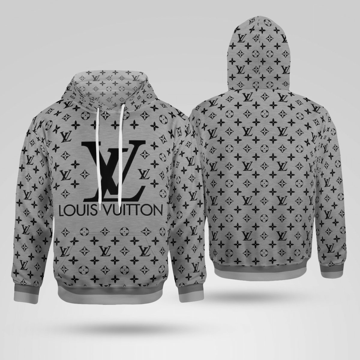 NEW Louis Vuitton grey pattern Full Print 3D hoodie ...