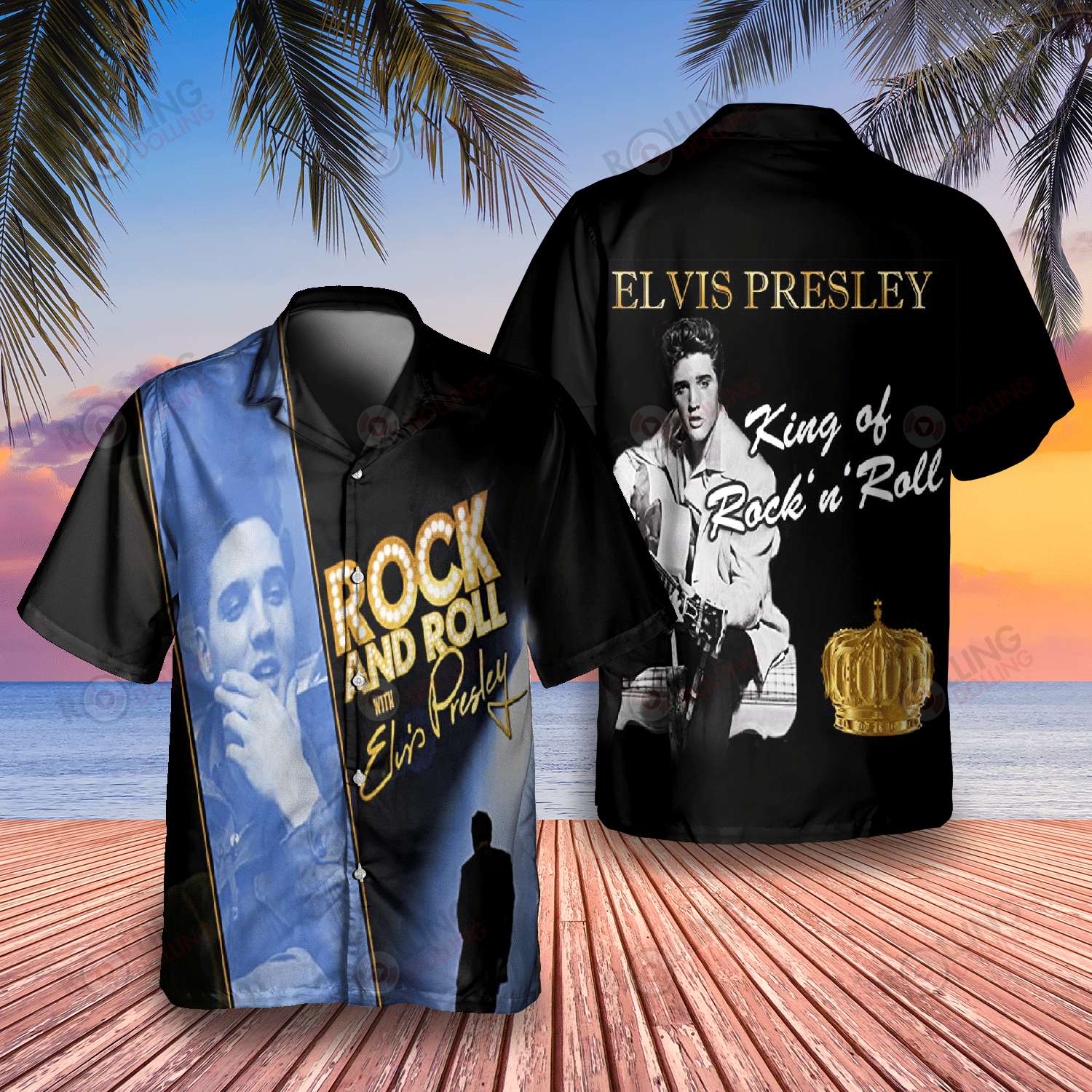 HOT Elvis Presley King of Rock And Roll Album Tropical Shirt1