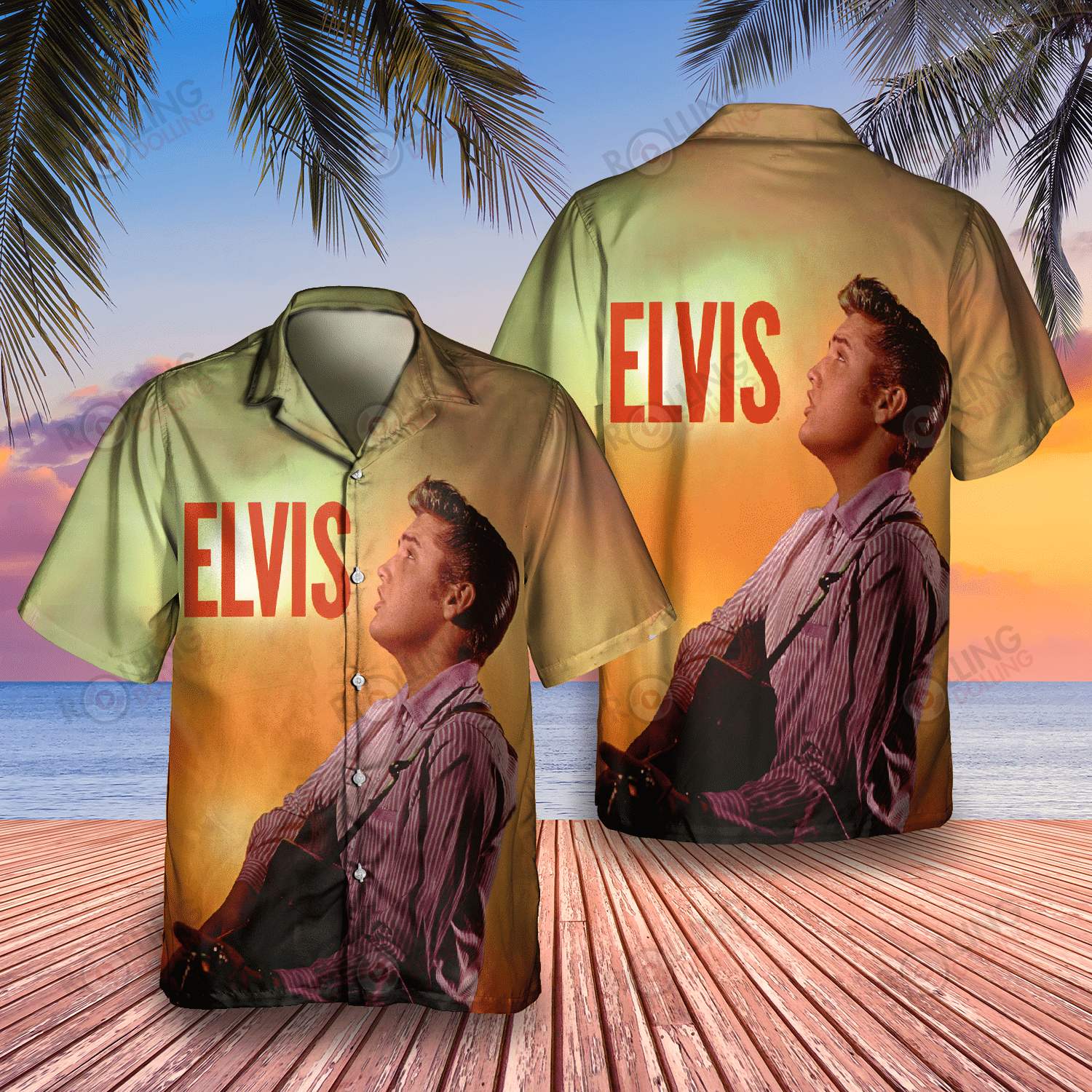 HOT Elvis Presley Elvis Presley Album Tropical Shirt2