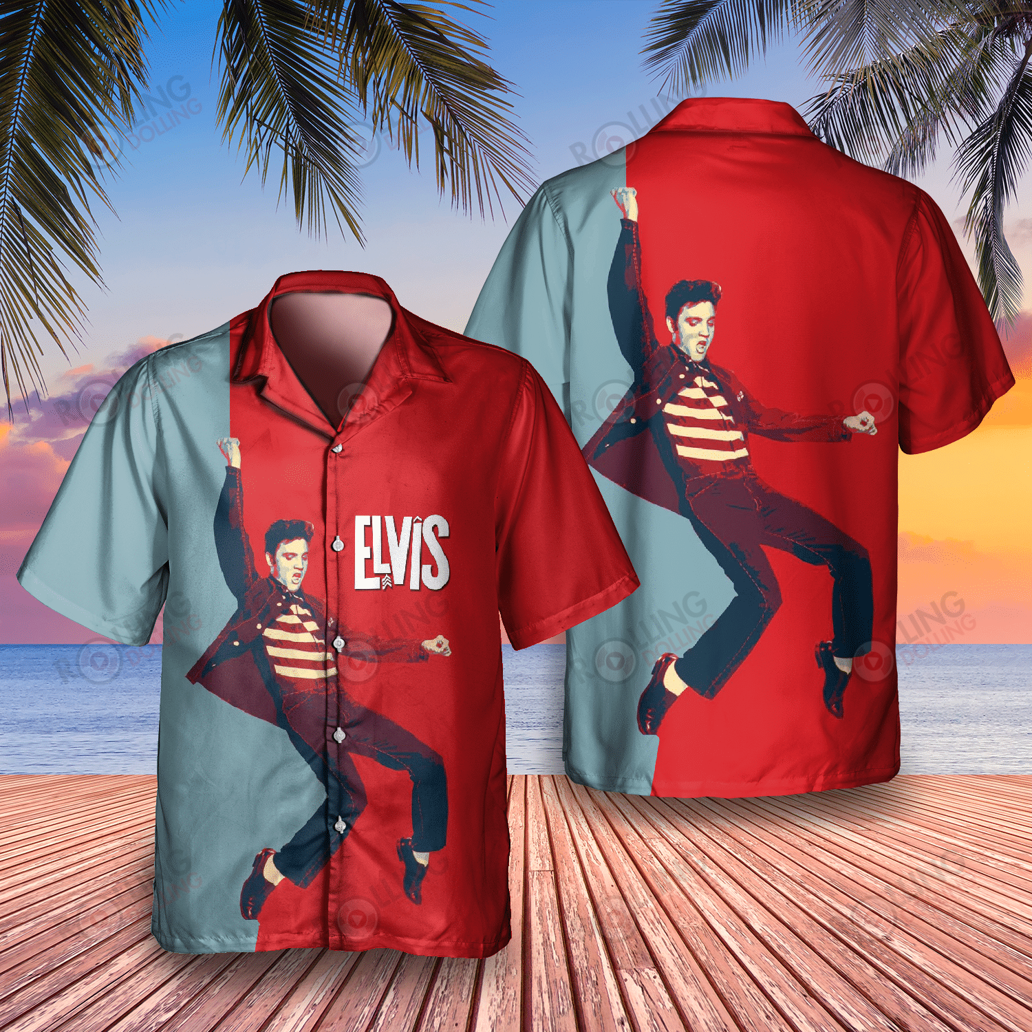 HOT Elvis Presley Elvis Presley 2 Album Tropical Shirt2