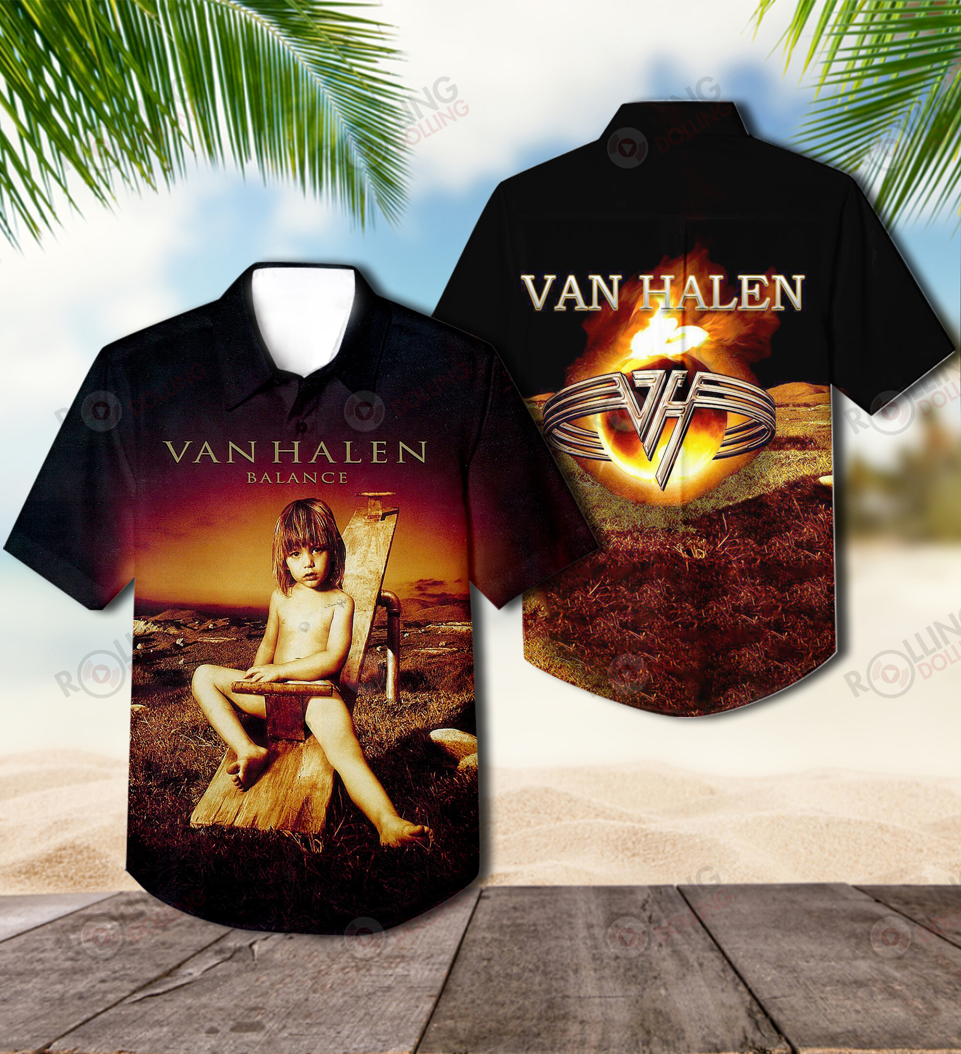 HOT Van Halen Balance Album Tropical Shirt1