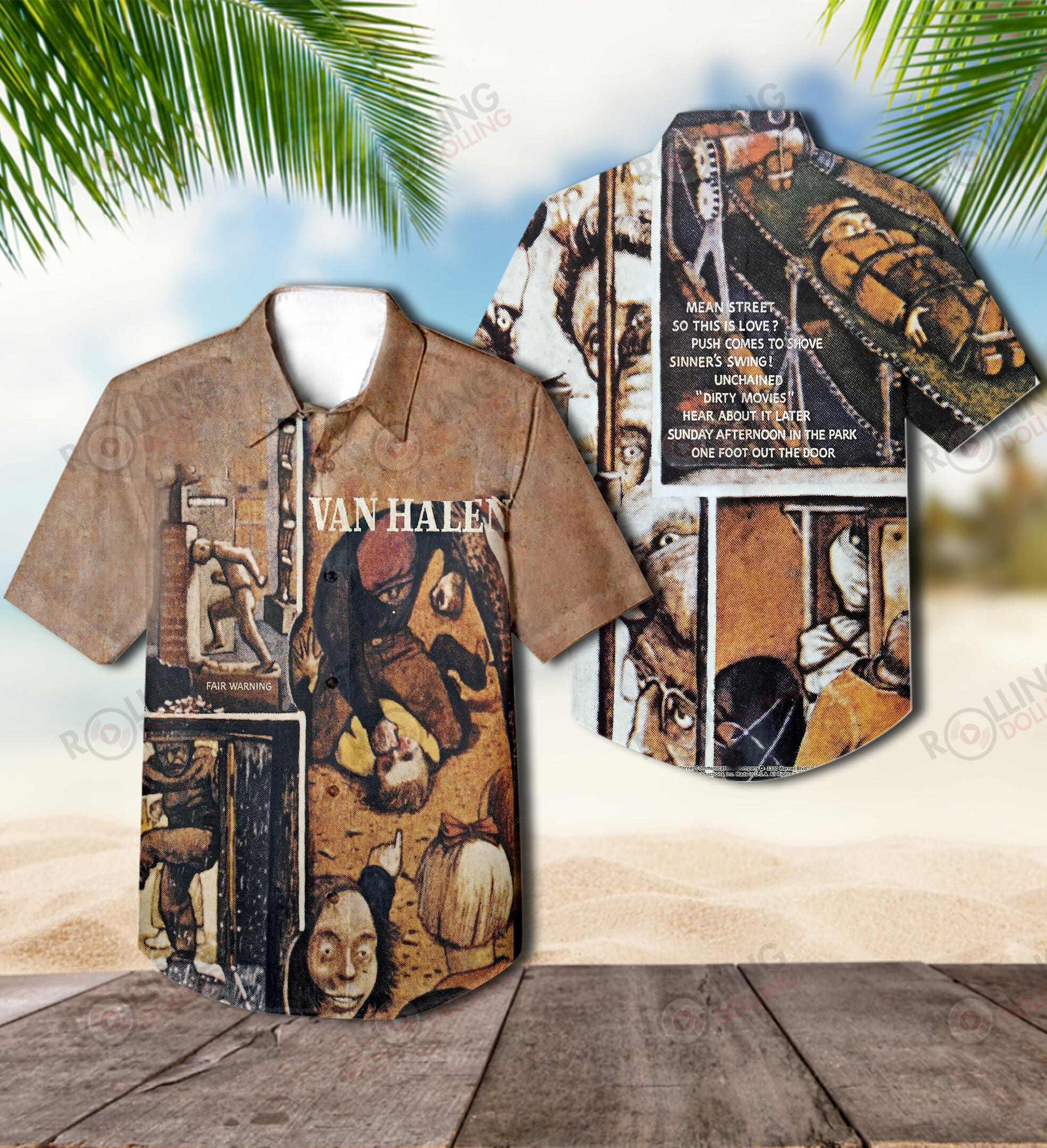 HOT Van Halen Fair Warning Album Tropical Shirt2