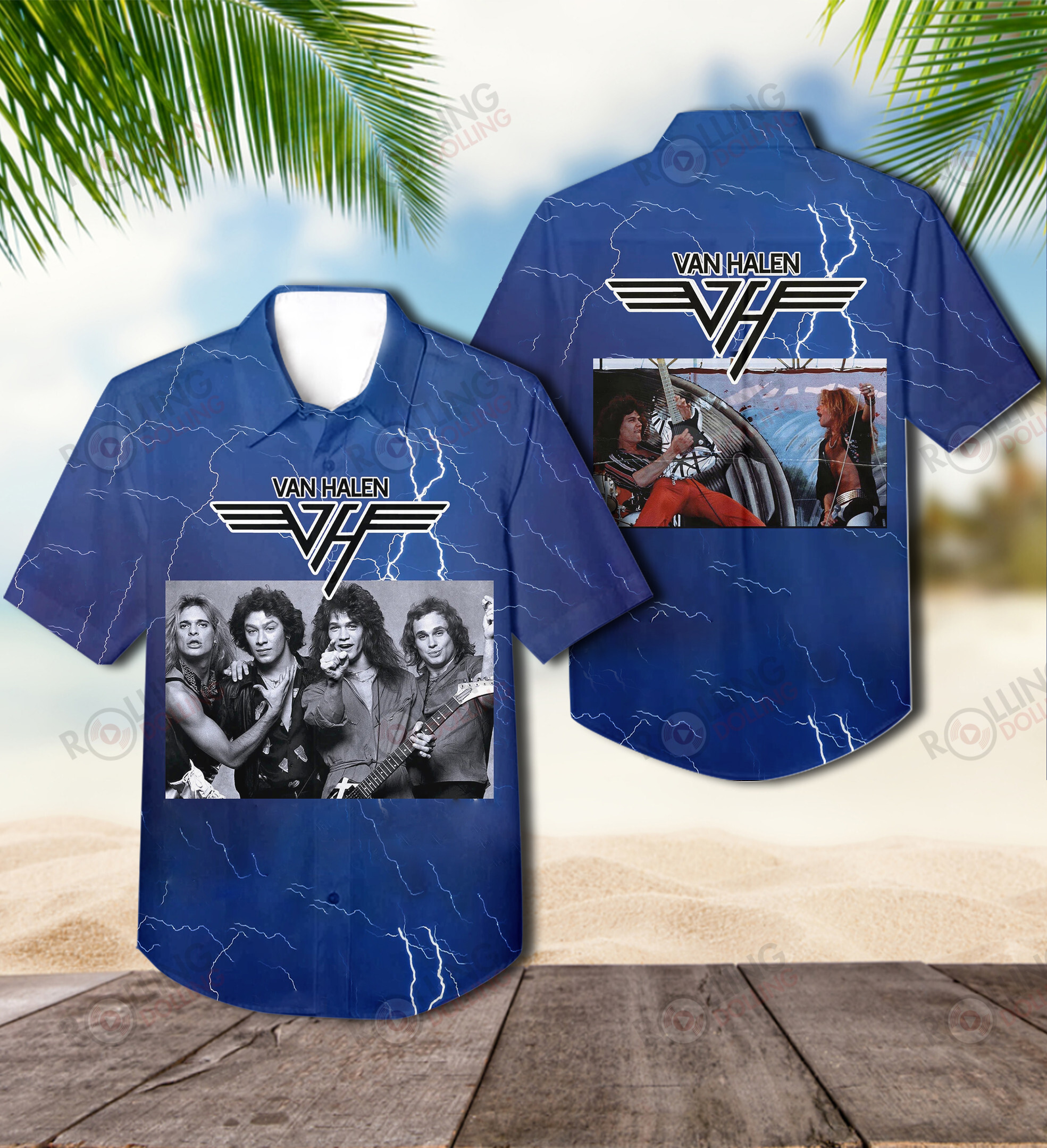 HOT Van Halen Members Album Tropical Shirt1