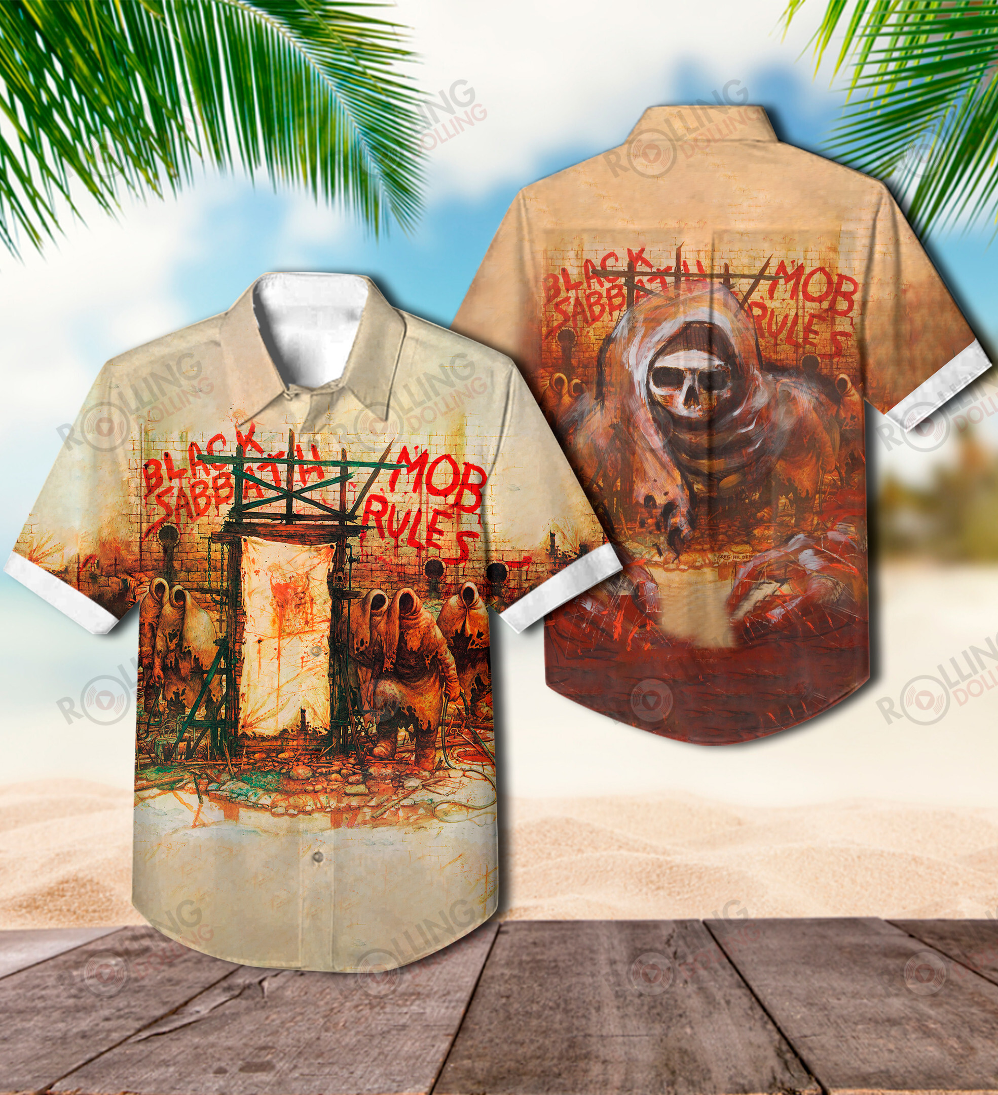 HOT Black Sabbath Mob Rules Album Tropical Shirt1