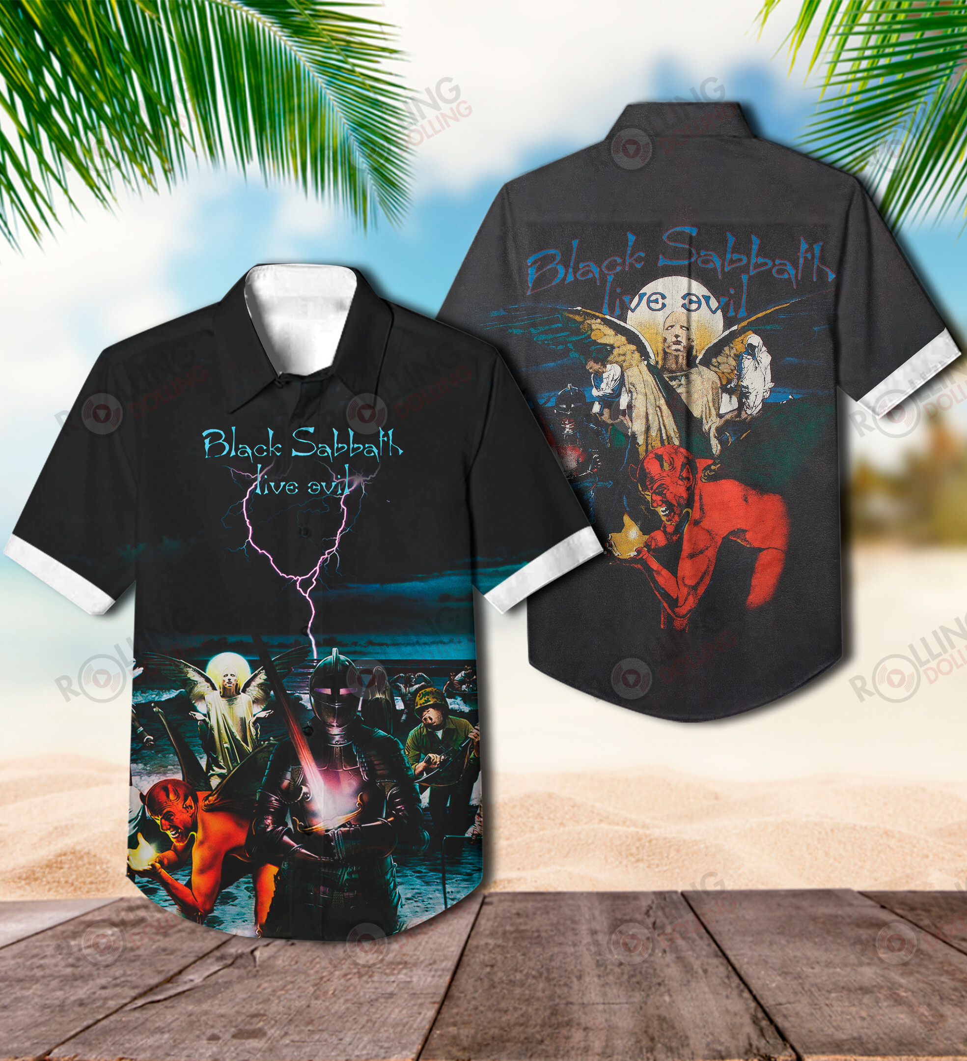 HOT Black Sabbath Live Evil Album Tropical Shirt1