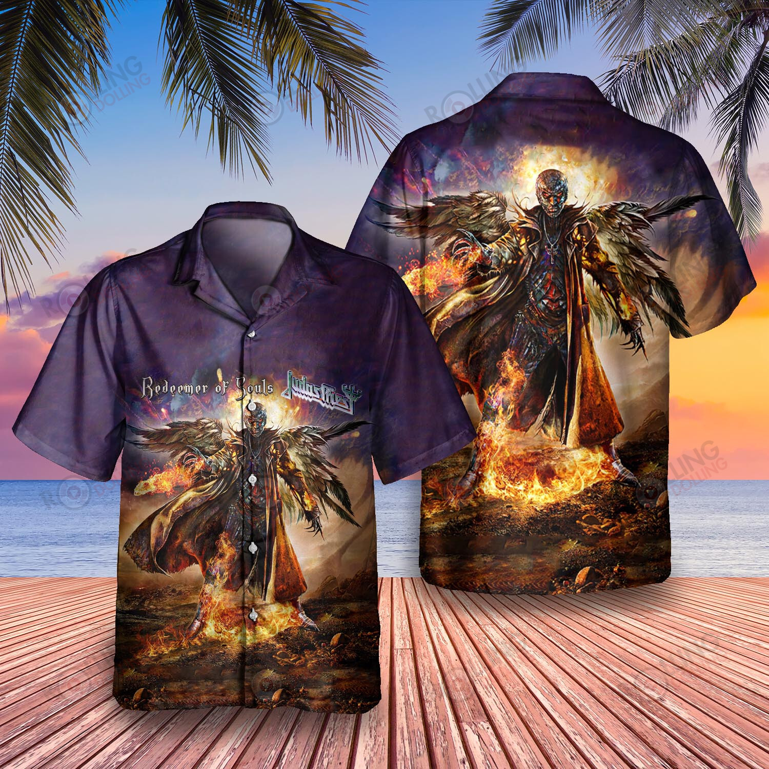 HOT Judas Priest Redeemer of Souls Album Tropical Shirt2