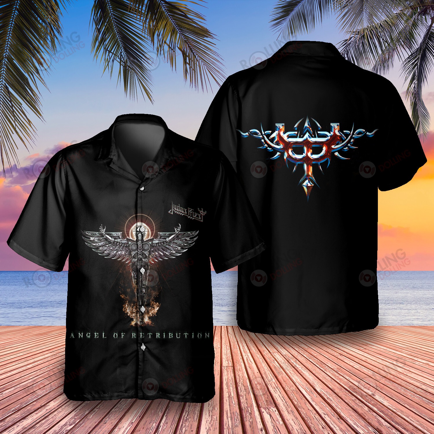 HOT Judas Priest Angel of Retribution Album Tropical Shirt2