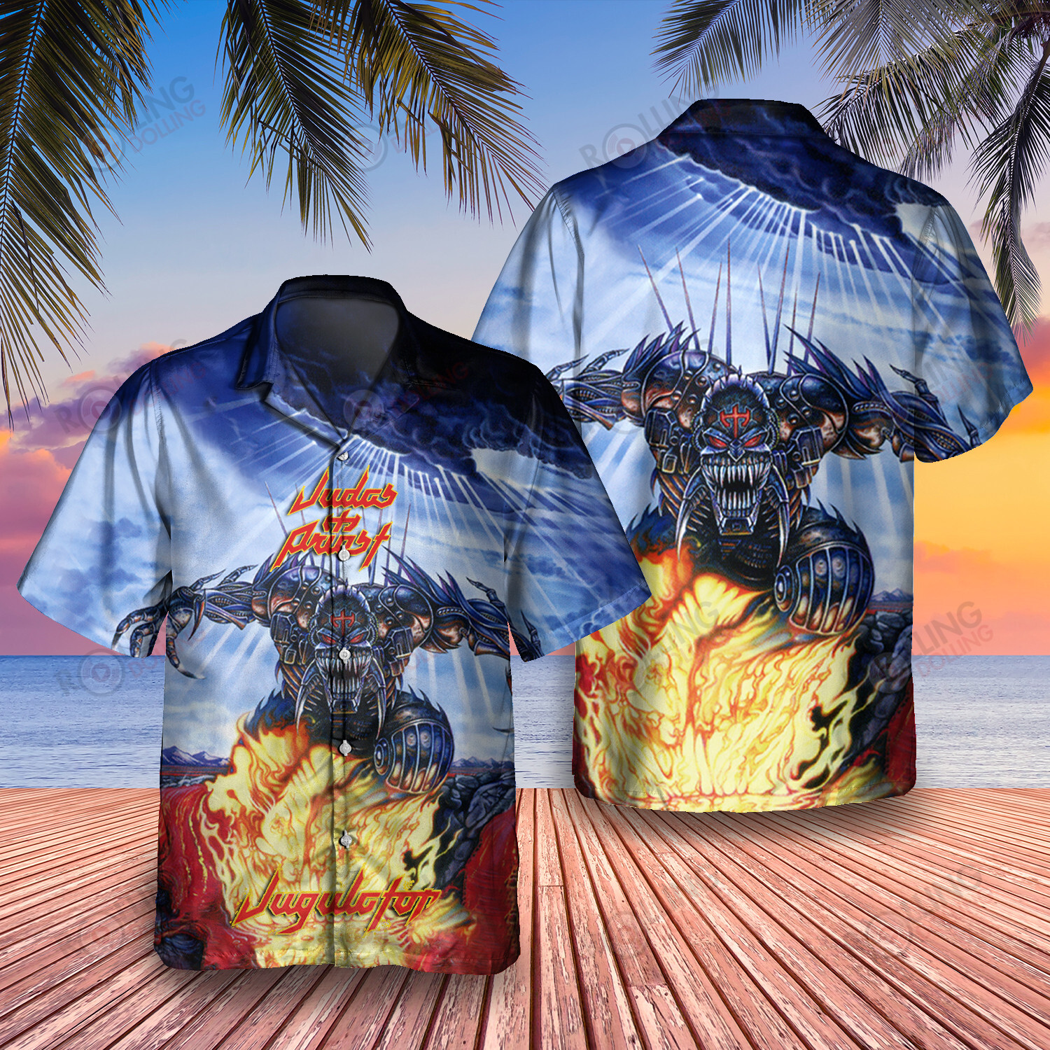 HOT Judas Priest Jugulator 2 Album Tropical Shirt2