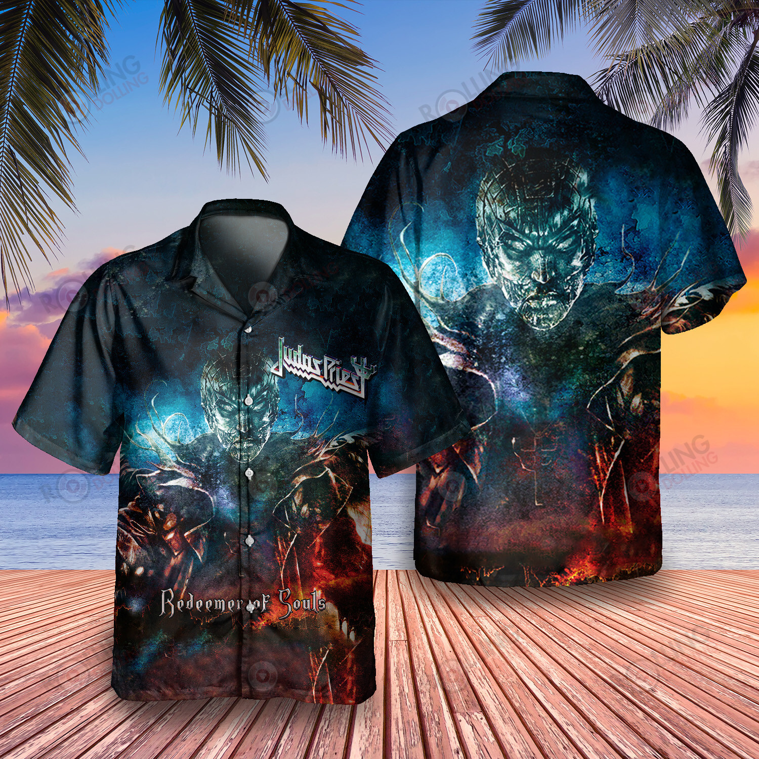 HOT Judas Priest Redeemer of Souls 2 Album Tropical Shirt1