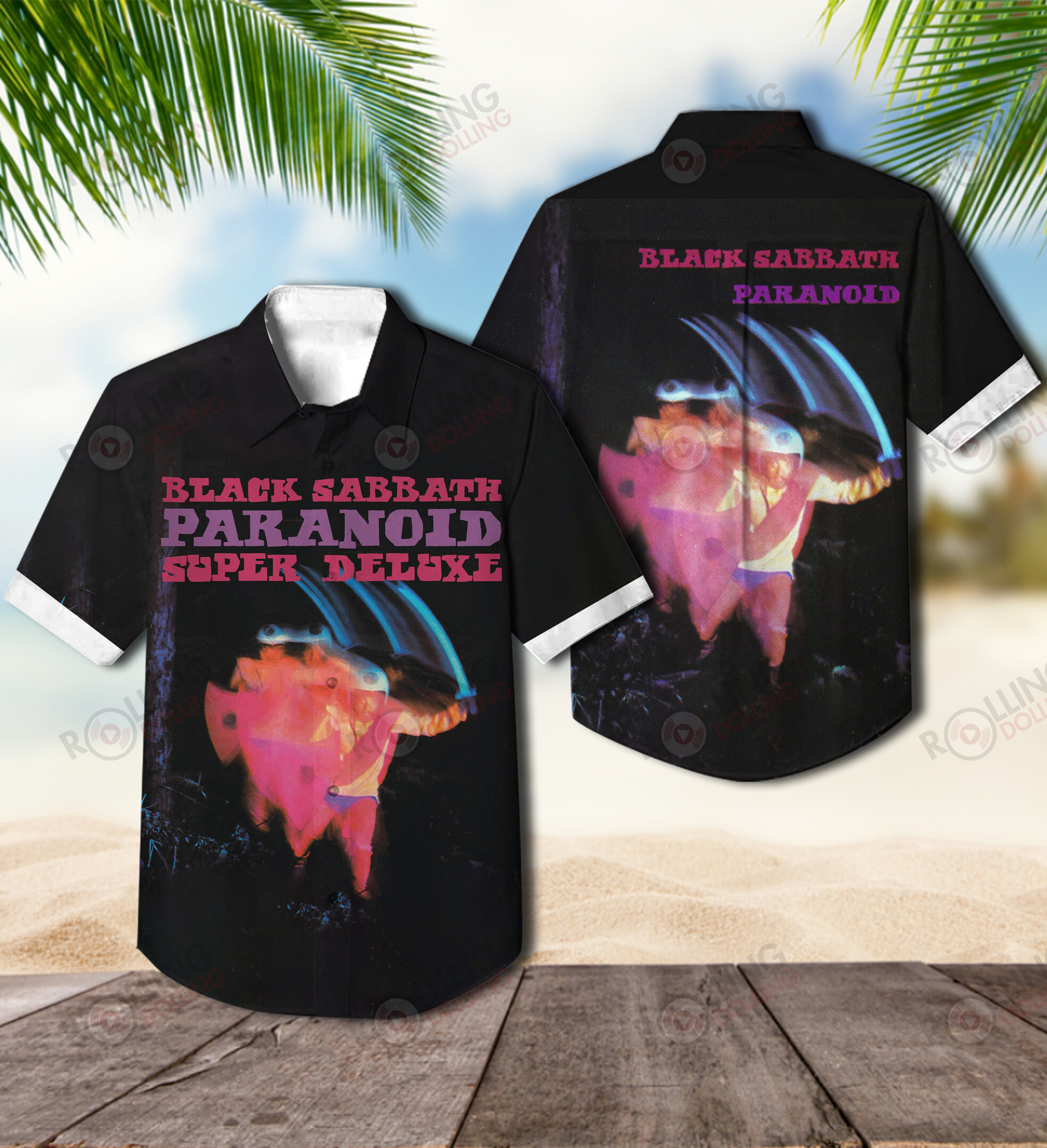 HOT Black Sabbath Paranoid Album Tropical Shirt1