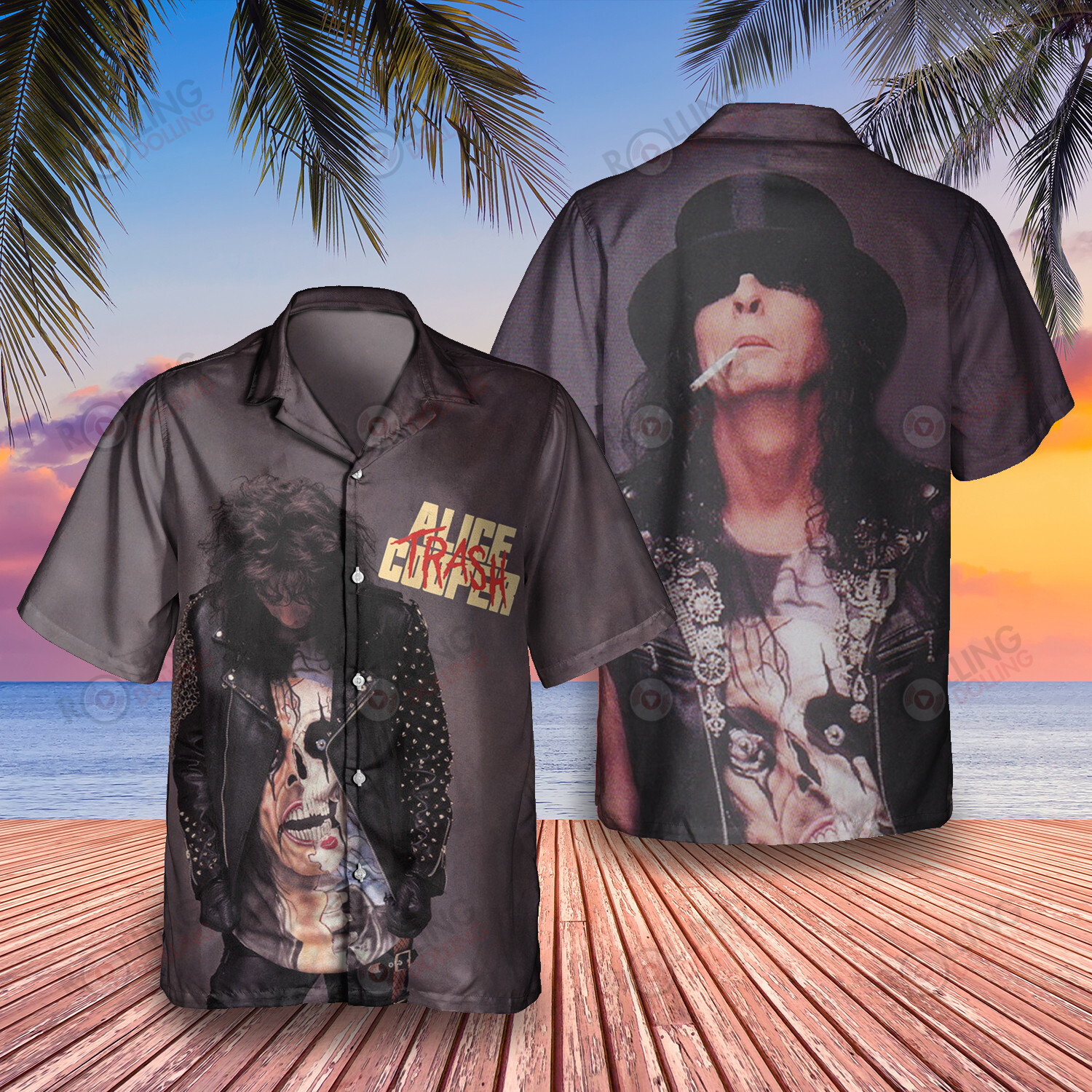 HOT Alice Cooper Trash Album Tropical Shirt1