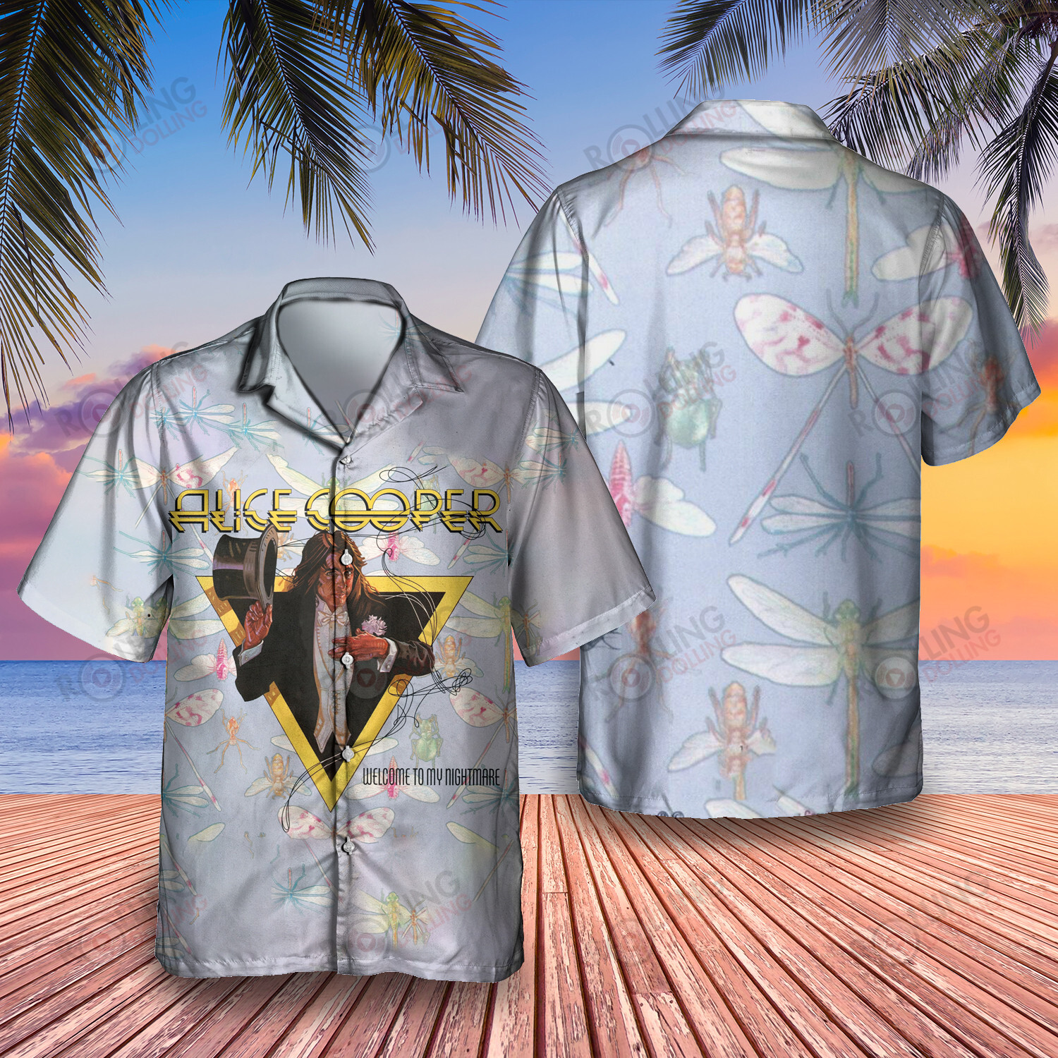 HOT Alice Cooper Welcome to My Nightmare Album Tropical Shirt1