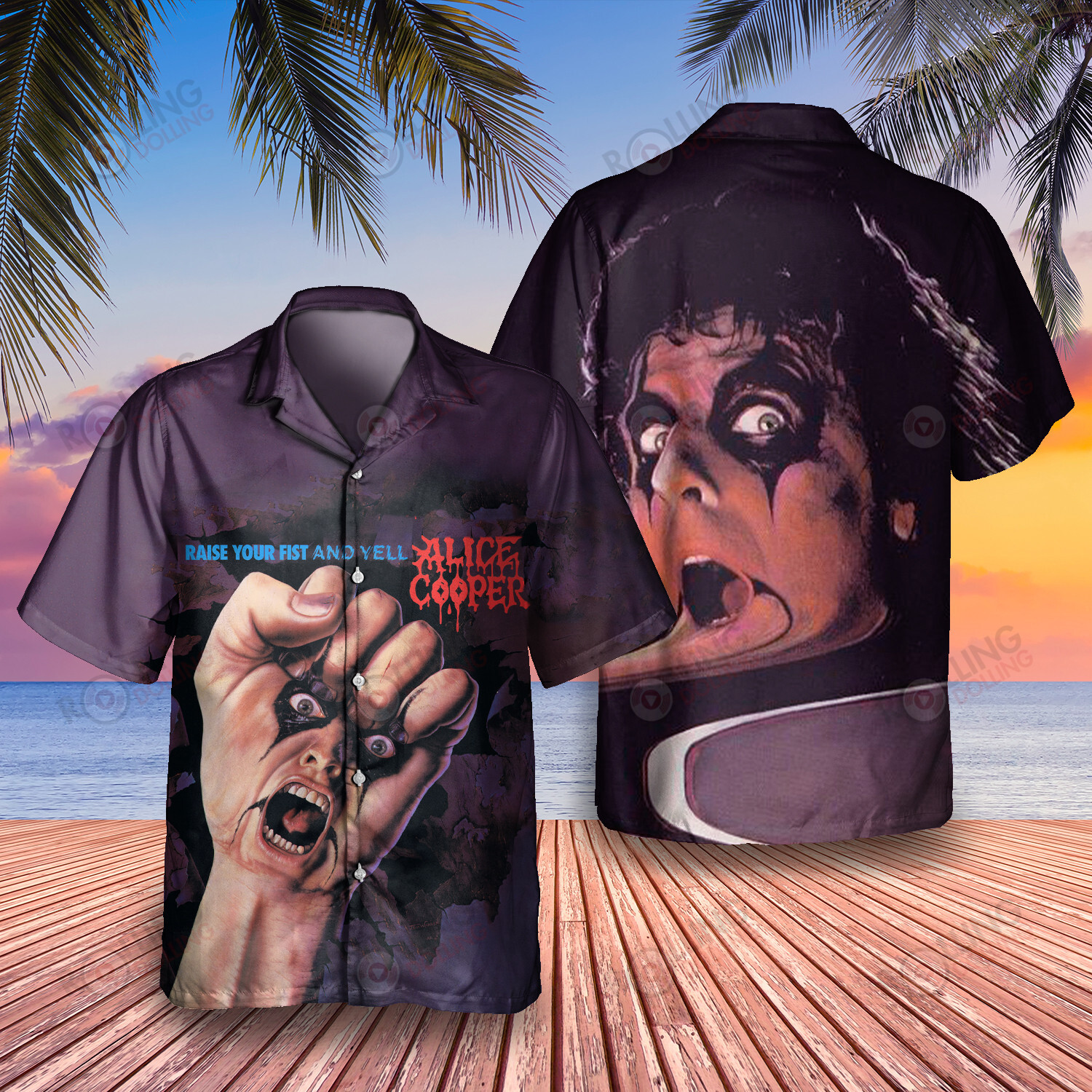 HOT Alice Cooper Raise Your Fist And Yell Album Tropical Shirt1