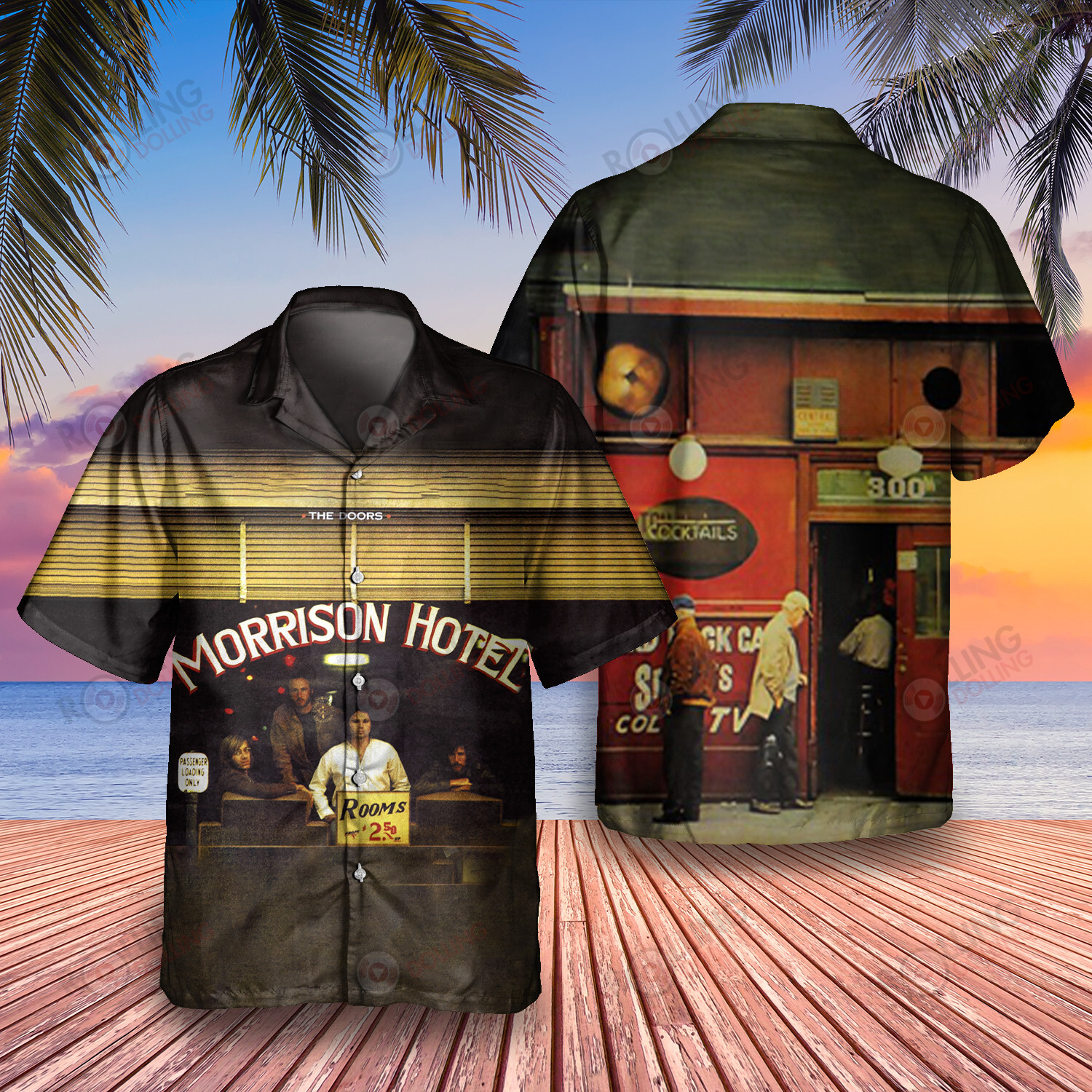 HOT The Doors Morrison Hotel Album Tropical Shirt2