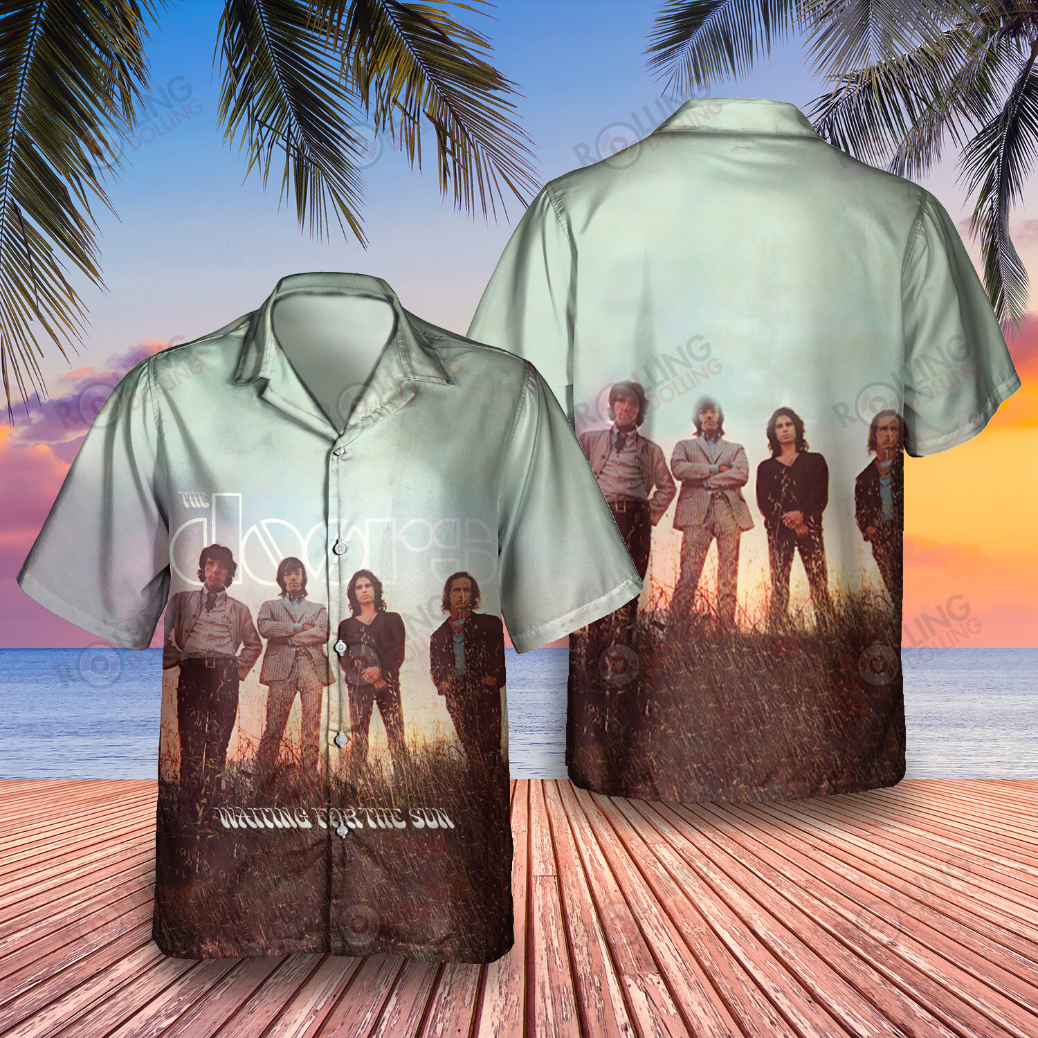 HOT The Doors Waiting For the Sun 2 Album Tropical Shirt1