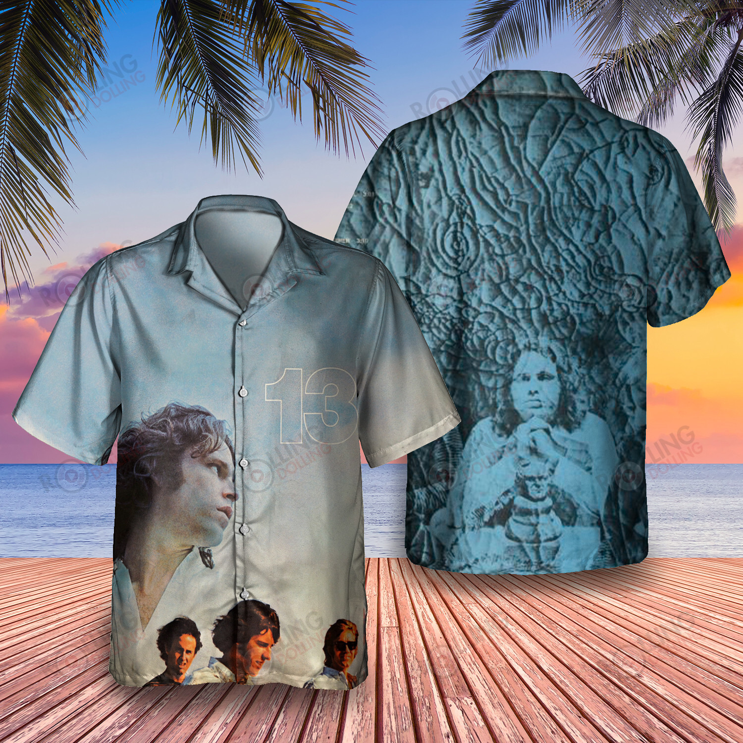 HOT The Doors Blue Album Tropical Shirt2