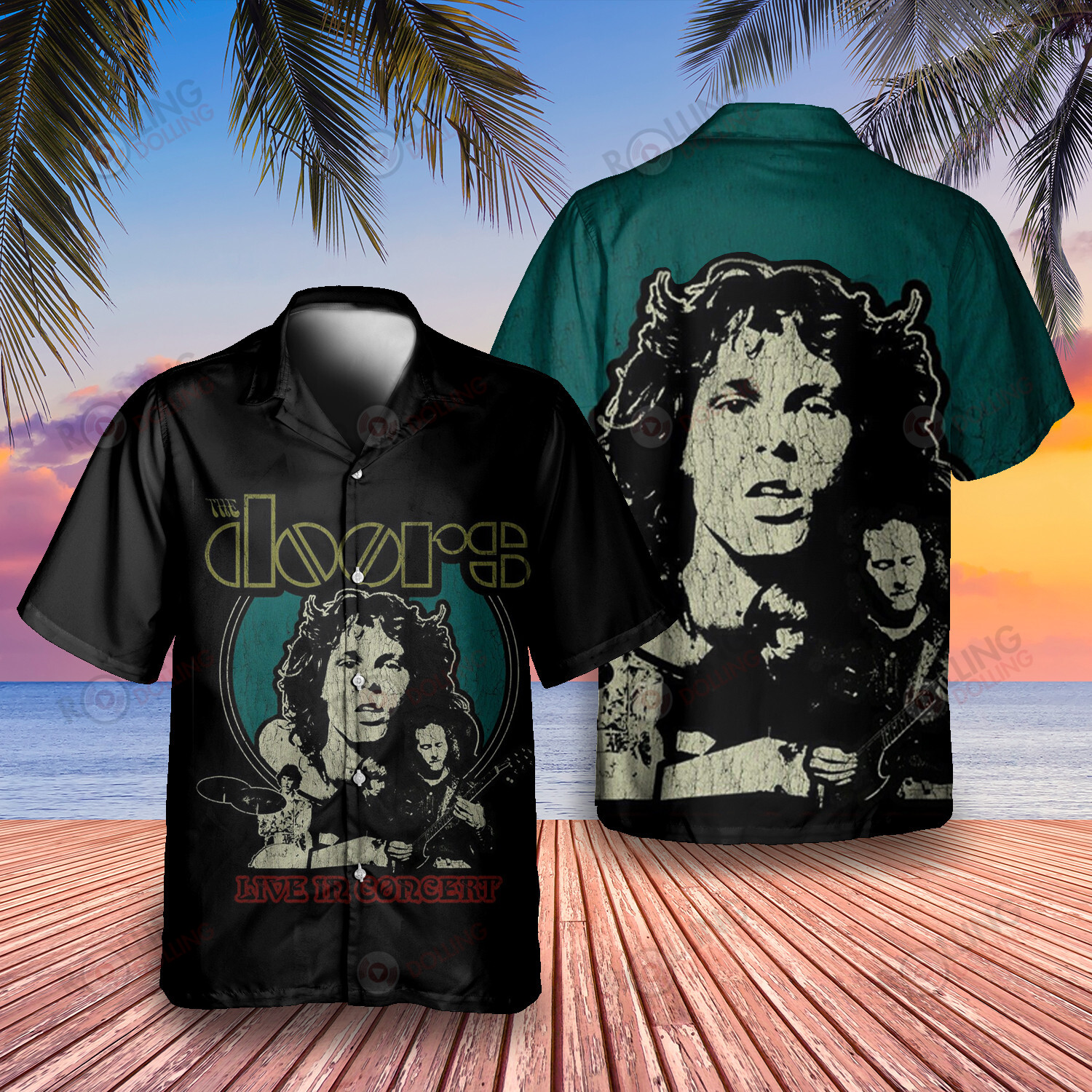 HOT The Doors Vintage Album Tropical Shirt2