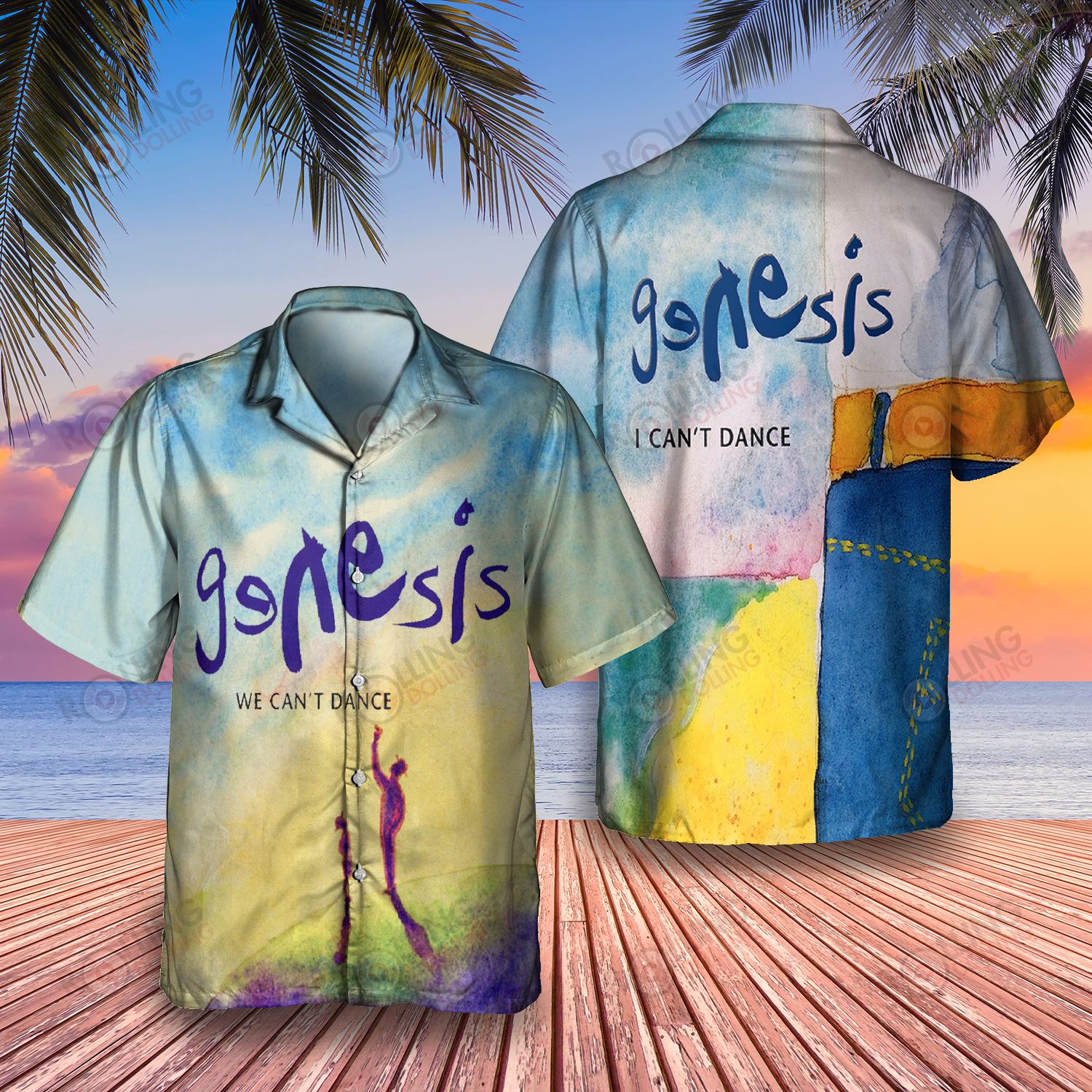 HOT Genesis We Can't Dance Album Tropical Shirt1