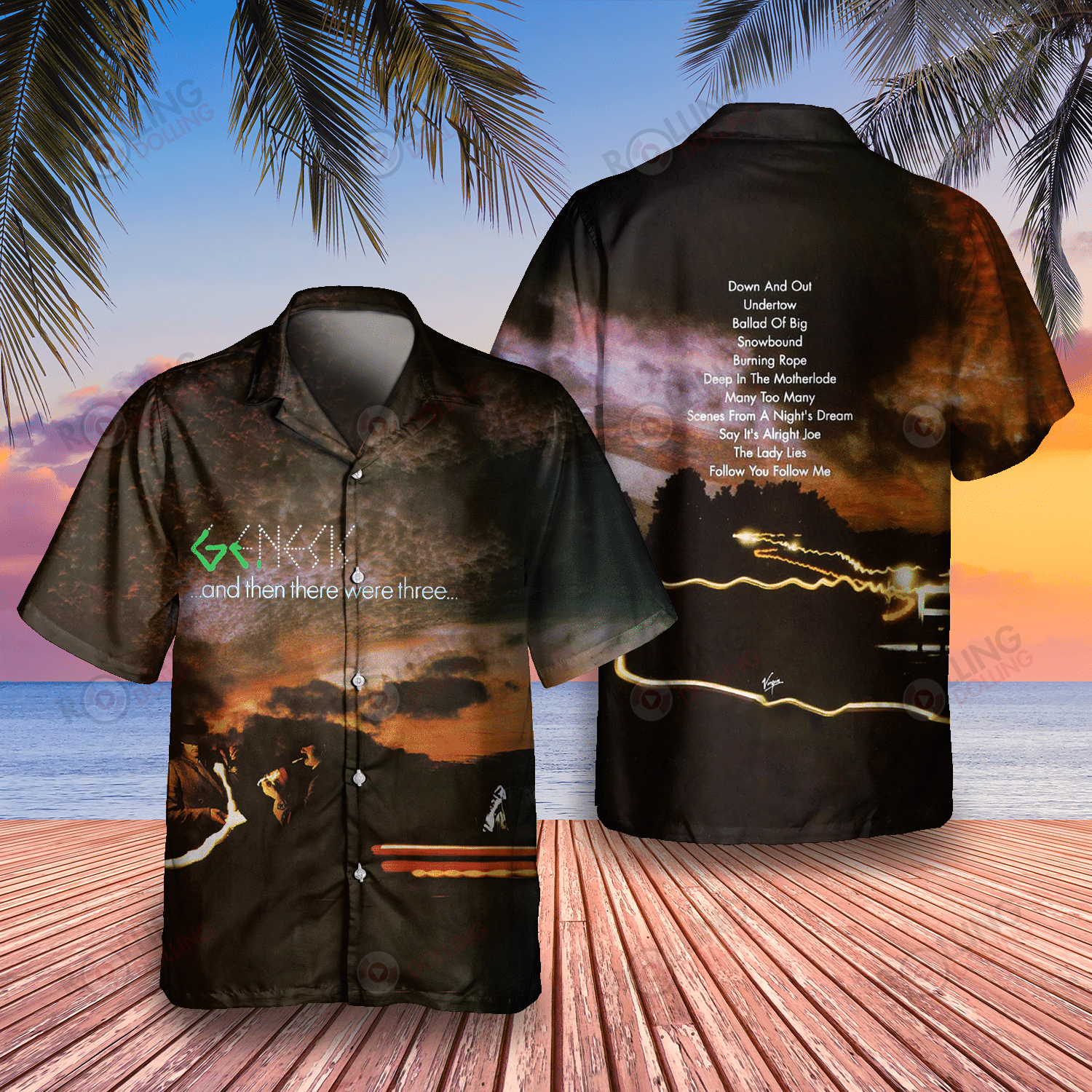 HOT Genesis And then there Were Three Album Tropical Shirt2