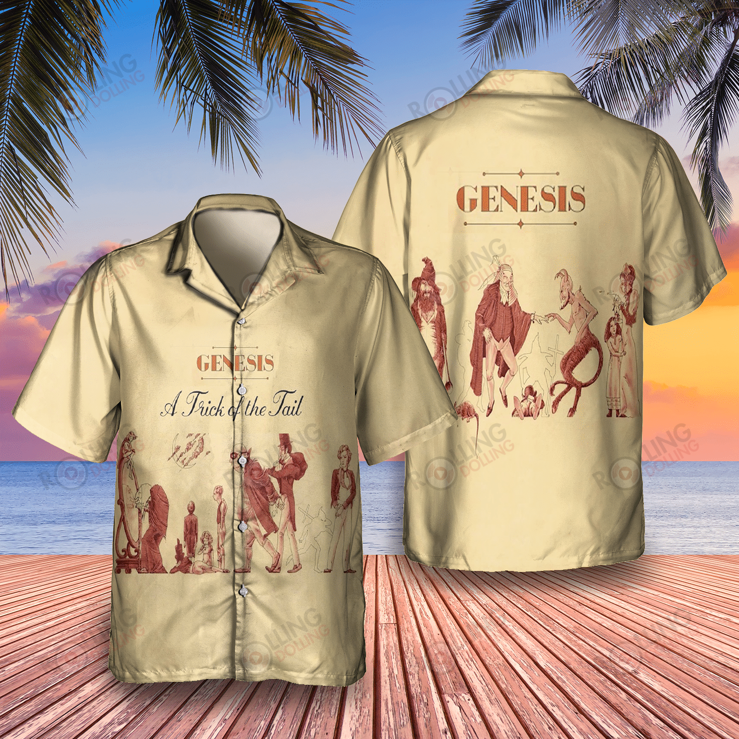 HOT Genesis A Trick of the Tail Album Tropical Shirt2