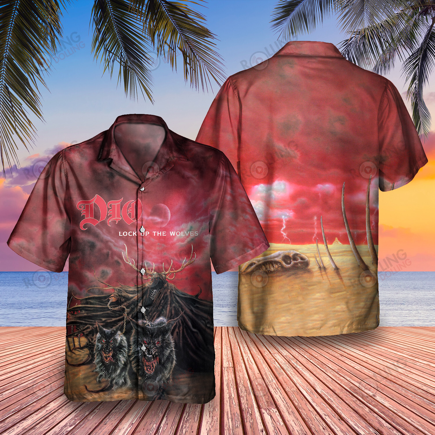 HOT Dio Lock Up the Wolves Album Tropical Shirt2