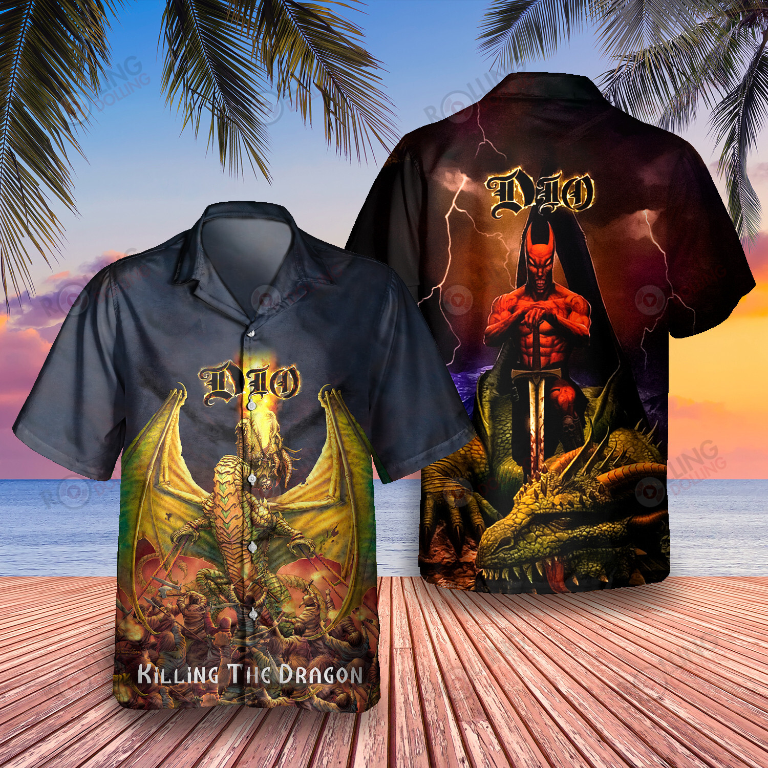HOT Dio Killing the Dragon Album Tropical Shirt1